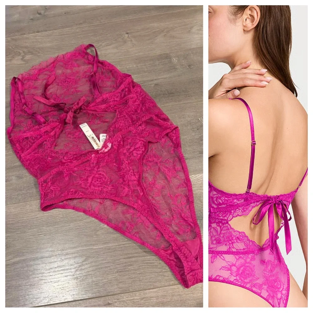 Victorias Secret High Neck Lace Teddy - Picture 2 of 5